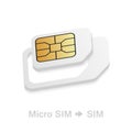 Realistic Micro to Standard SIM card adapter. Phone sim-card converter kit.