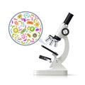 .Realistic Microscope With Magnified Specimen Image