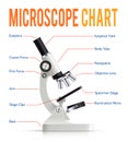 Realistic Microscope Parts Infographic Presentation Chart