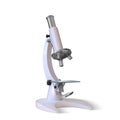 Realistic microscope. Vector 3D science and medical instrument isolated on white background, laboratory chemistry and Royalty Free Stock Photo