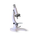 Realistic microscope. Vector 3D science and medical instrument isolated on white background, laboratory chemistry and biology Royalty Free Stock Photo