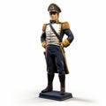 Realistic Military Statue In Dark Azure And Gold