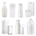 Realistic Milk Bottle Package Icon Set Royalty Free Stock Photo