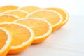 Realistic Minimalist Close-Up Photo of Orange Slices, Generative Ai