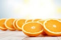 Realistic Minimalist Close-Up Photo of Orange Slices, Generative Ai