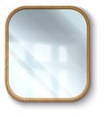 Realistic mirror. 3D reflective glass surface in frame. Geometric square shape. Hanging on wall interior decor element Royalty Free Stock Photo