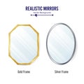 Realistic Mirrors Set Vector. Mirror Frames Or Mirror Decor Interior Illustration