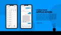 Realistic mobile chat appliaction mockup, UI kit messenger template for social media post