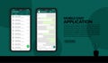 Realistic mobile chat appliaction mockup, UI kit messenger template for social media post Royalty Free Stock Photo