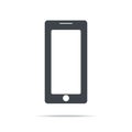 Realistic mobile phone with blank screen isolated on white background. Vector eps10 illustration Royalty Free Stock Photo