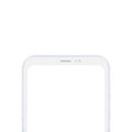 Realistic mobile phone smart phone with blank screen isolated on white background. Vector illustration for printing and web elemen Royalty Free Stock Photo