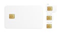 Realistic mobile SIM card set. Different phone card types - Normal, Micro, Nano Royalty Free Stock Photo