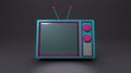 Realistic mock up of colorful retro cartoon television Royalty Free Stock Photo