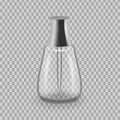 Realistic mock-up, template of flacon, glass bottle with lacquery.