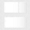 Realistic mockup of detachable blank white ticket