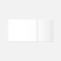 Realistic mockup of detachable blank white ticket