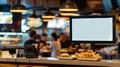 Digital Menu Board Mockup in Fast-Food Restaurant, AI Created Royalty Free Stock Photo