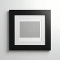 Minimalist Black Square Frame Mockup on Wall Royalty Free Stock Photo