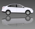 Realistic model car on background. Detailed drawing. Vector illustration.