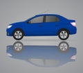 Realistic model car isolated on background. Detailed drawing. Vector illustration.