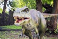 Realistic model of dinosaur. Park of dinosaurs with models of dinosaur Royalty Free Stock Photo
