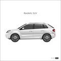 Realistic model of SUV on white background. Detailed drawing of Royalty Free Stock Photo