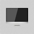 Realistic modern, blank screen lcd, led, TV, monitor on isolate background with pedestal. Vector illustration Royalty Free Stock Photo