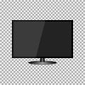 Realistic modern, blank screen lcd, led, TV, monitor on isolate background with pedestal. Vector illustration Royalty Free Stock Photo