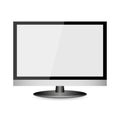 Realistic modern, blank screen lcd, led, TV, monitor on isolate background with pedestal. Vector illustration Royalty Free Stock Photo