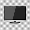 TV Realistic modern, blank screen lcd, led, TV, monitor on isolate background with pedestal. Vector illustration Royalty Free Stock Photo