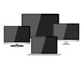 Realistic modern, blank screen lcd, led, TV, monitor, laptop on white background. Vector illustration Royalty Free Stock Photo