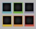 Realistic modern color polaroid photo frames . Vector