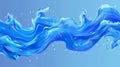 A realistic modern illustration of a flowing water stream and air bubbles. Blue transparent liquid flow with air bubbles Royalty Free Stock Photo