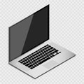 Realistic modern laptop on gray background. Electronics industry Royalty Free Stock Photo