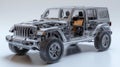 realistic of a modern large SUV jeep with semi transparent features, allowing a clear view of the Royalty Free Stock Photo