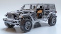 realistic of a modern large SUV jeep with semi transparent features, allowing a clear view of the Royalty Free Stock Photo