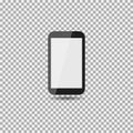 Realistic modern mobile phone on isolate background. Vector illustration. Royalty Free Stock Photo