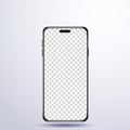 Realistic Modern Smartphone Mockup Template with Transparent Screen - High-End Mobile Phone Display for App Interface Design, and Royalty Free Stock Photo