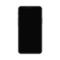 Realistic modern smartphone with off black screen mockup vector illustration. Royalty Free Stock Photo