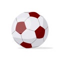 Realistic modern soccer red and white ball item