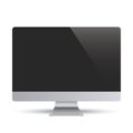 Realistic monitor with shadow, computer display front view - stock vector Royalty Free Stock Photo