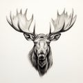 Realistic Moose Portrait: Contemporary Canadian Art With Tattoo Influences