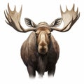 Realistic Moose Portrait With Huge Horns - Detailed Rendering