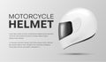 Realistic motorcycle helmet banner with place for text vector illustration motorbike headdress