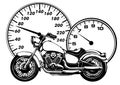 Realistic motorcycle model - vector illustration design art