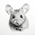 Realistic Mouse Portrait Tattoo Drawing With Highly Detailed Eyes Royalty Free Stock Photo