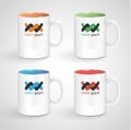 Realistic mugs, vector illustration