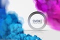Realistic multi-colored smoke on a white background. isolated fog or smoke, transparent special effect. Bright magic Royalty Free Stock Photo