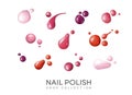 Realistic Nail Polish Set Royalty Free Stock Photo