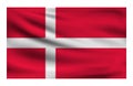 Realistic National flag of Denmark.